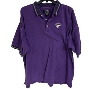 VTG KSU Kansas K-State Wildcats Mens Size XXL Purple Polo Shirt GTM Sportswear